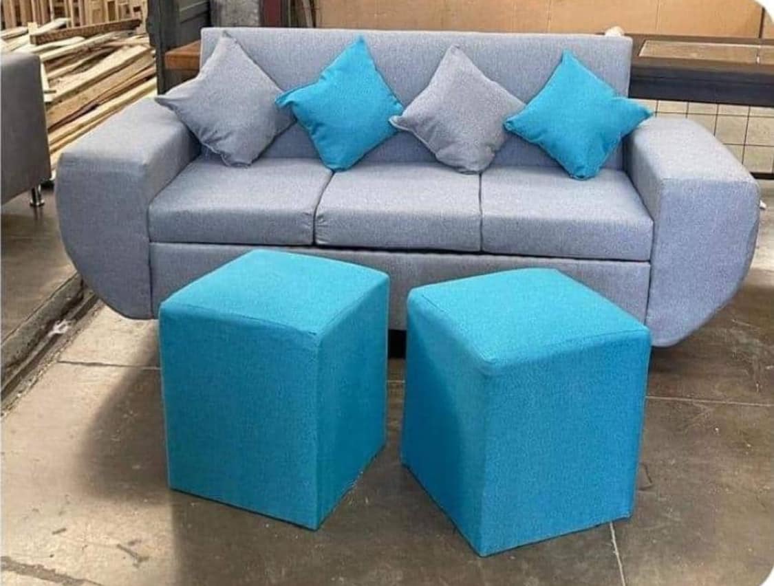 Sofá Tipo Napoleon color Celeste